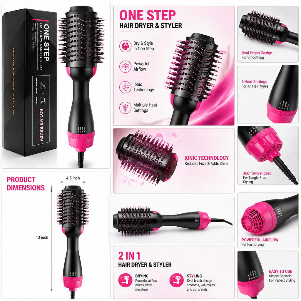 ONE STEP Hair Dryer and styler 3 in 1