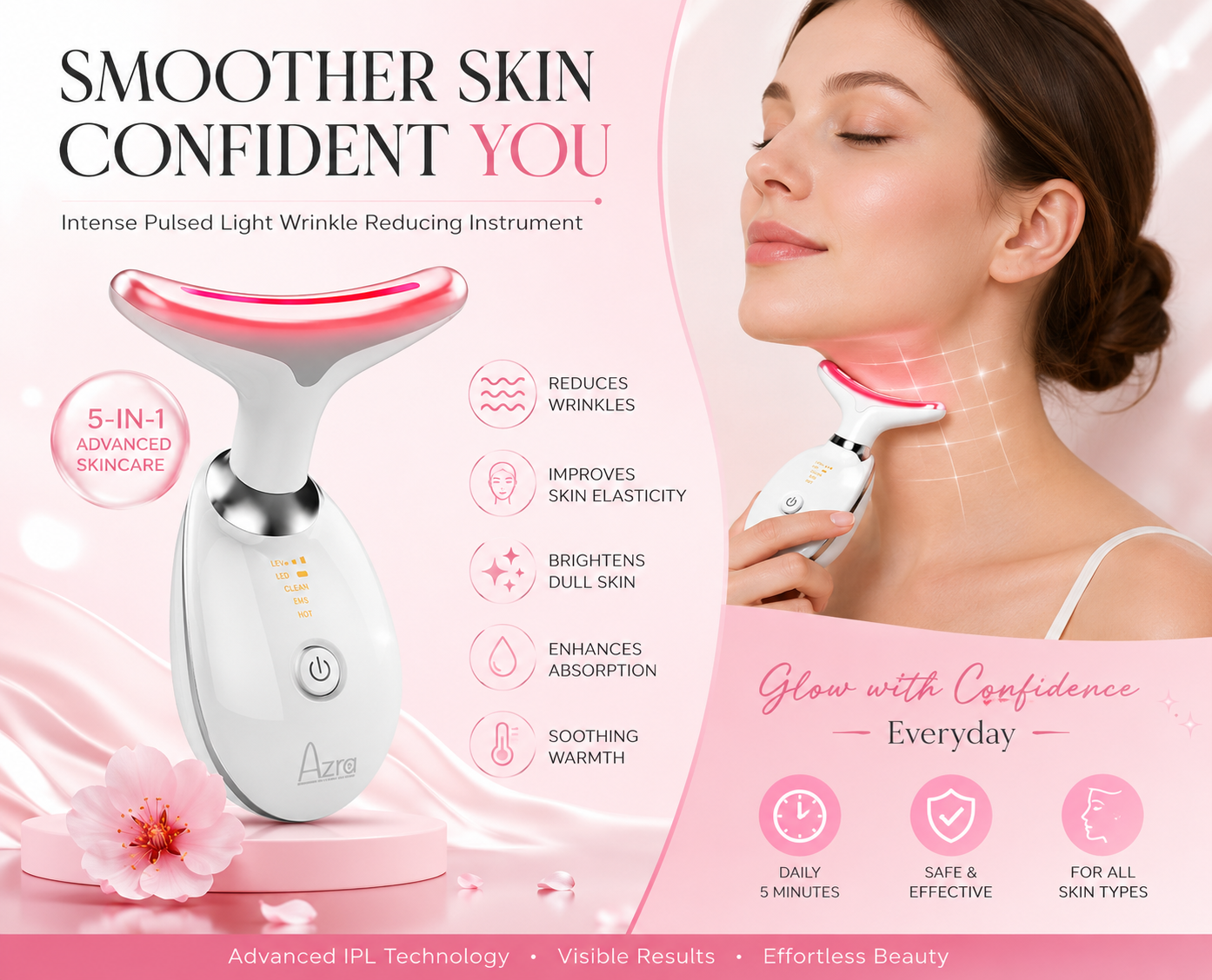 LED Face & Neck Anti-Aging Massager
