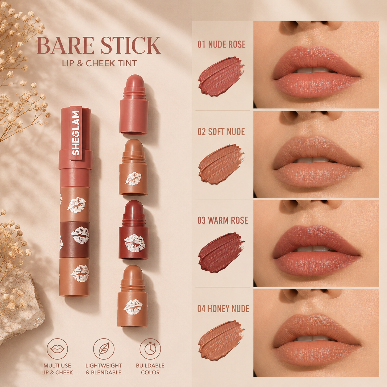 Sheglam Mega Lip Stacks-brown-Petal Stack