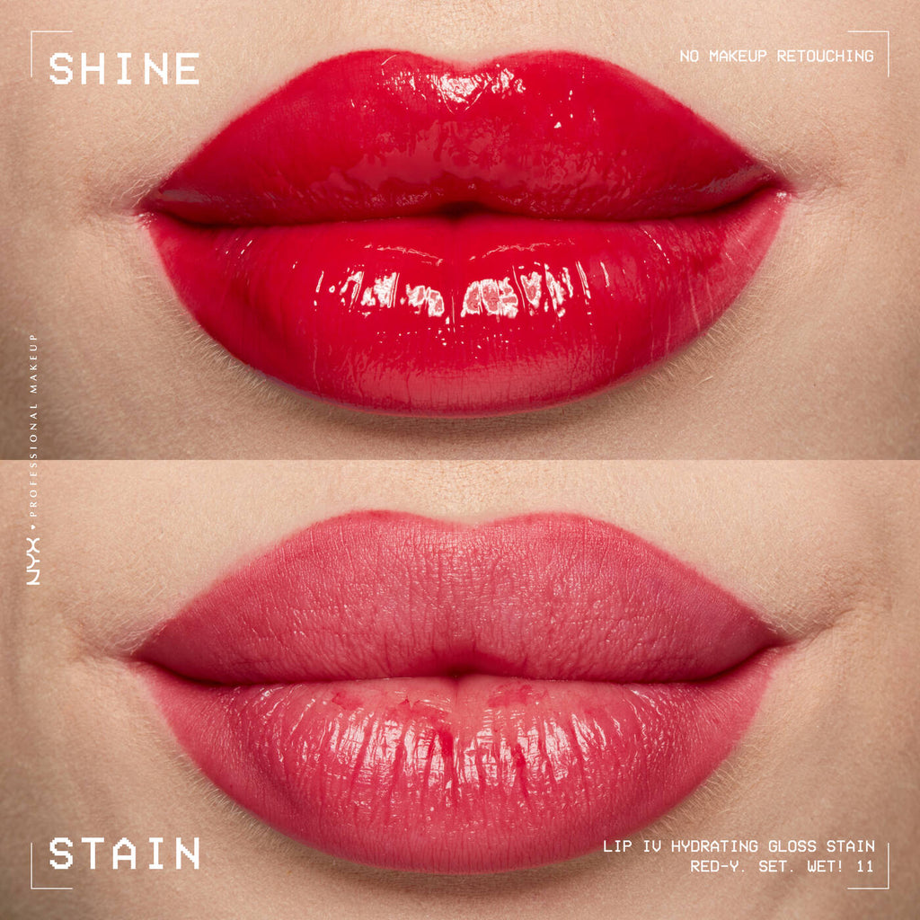 NYX- Lip I.V. Hydrating Lip Gloss Stain- 11 Red Y Set Wet