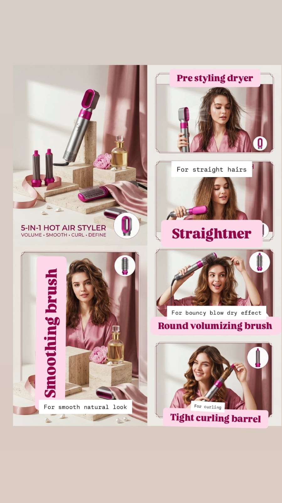 One Step - 5 In 1 Multifunctional Hair Dryer Styling Tool