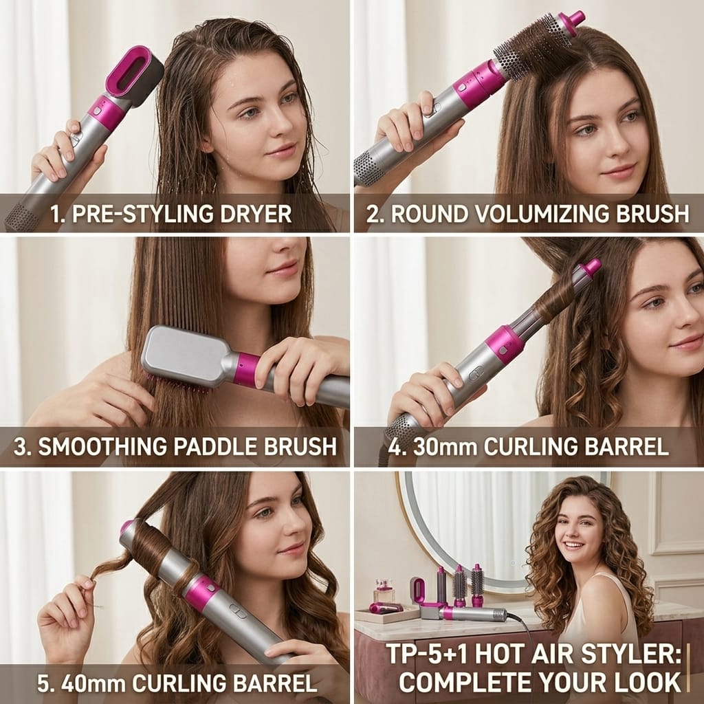 One Step - 5 In 1 Multifunctional Hair Dryer Styling Tool